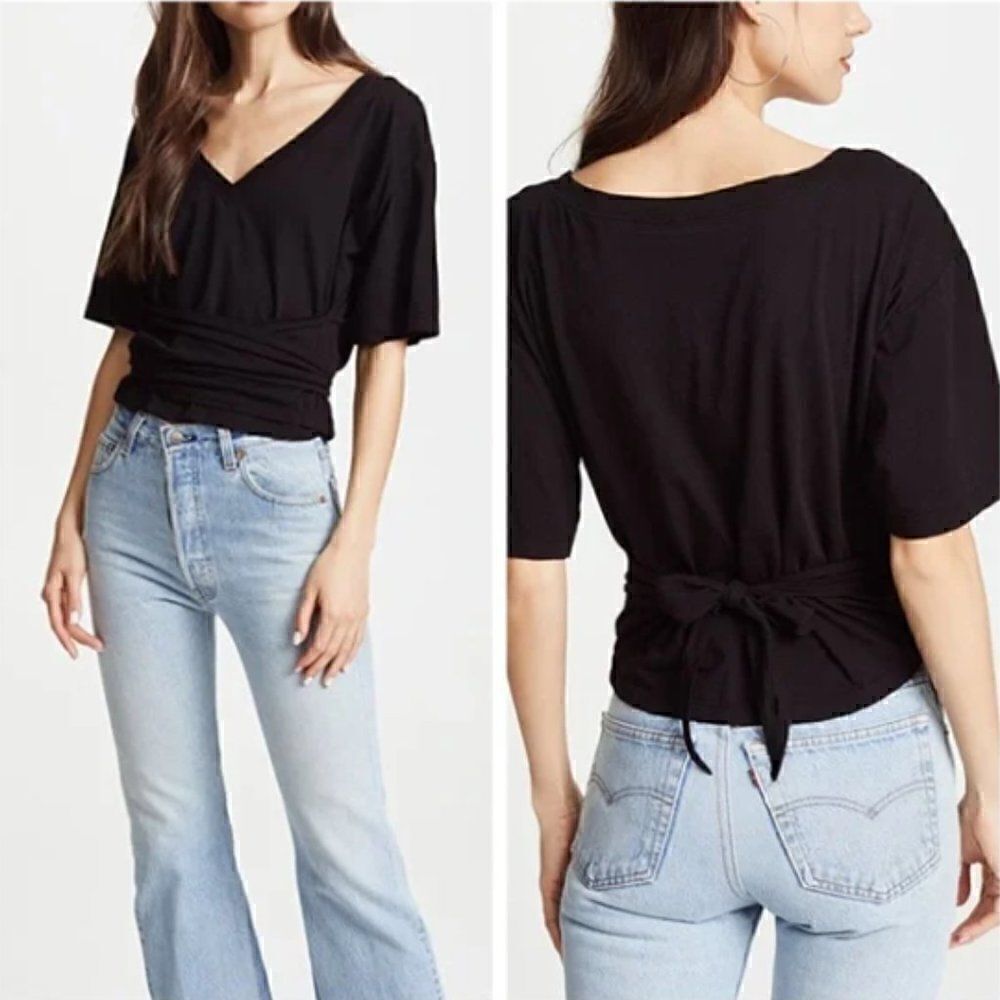 A.L.C. Trinity V-Neck Short-Sleeve Cotton Tee Medium